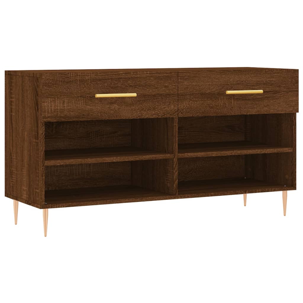 Canapé de chaussure vidaxl 102x35x55 cm en bois de bois de bois de chêne sonoma coloré