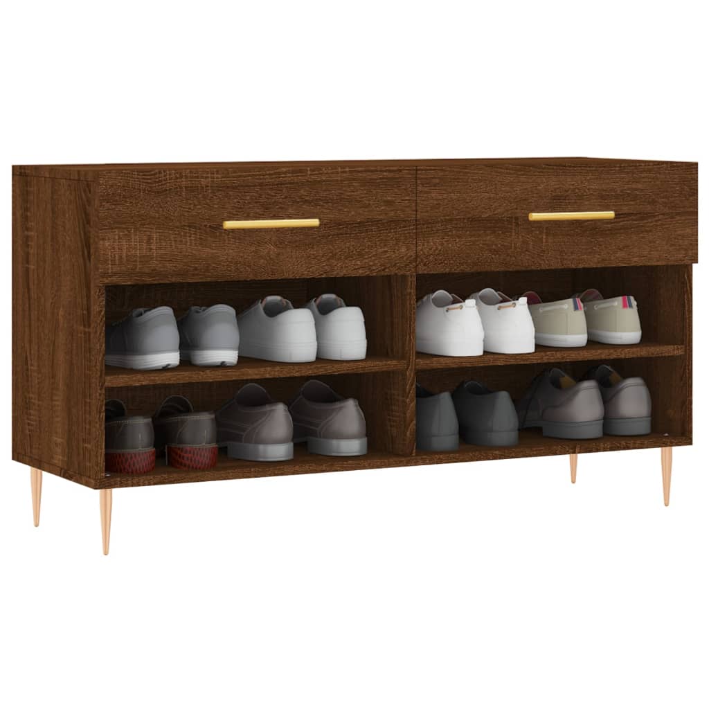 Canapé de chaussure vidaxl 102x35x55 cm en bois de bois de bois de chêne sonoma coloré