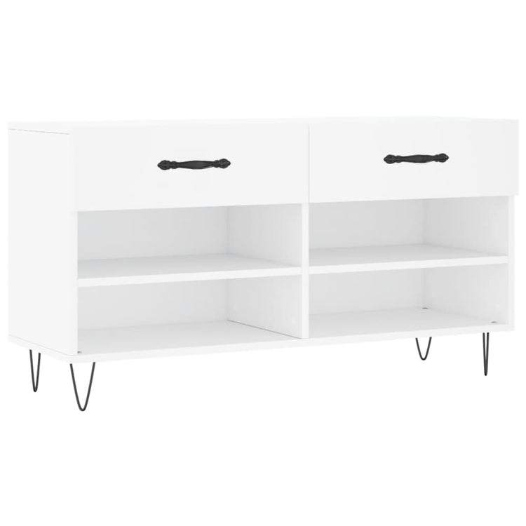 Canapé de chaussure vidaxl 102x35x55 cm en bois transformé blanc