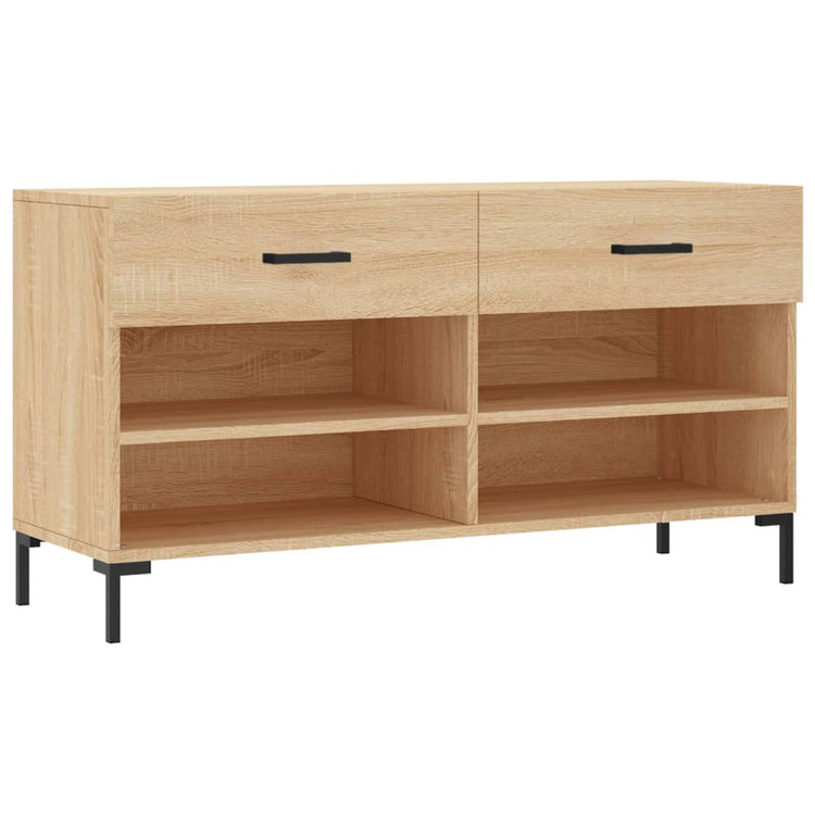 Canapé de chaussure vidaxl 102x35x55 cm en bois de bois de bois de chêne sonoma coloré