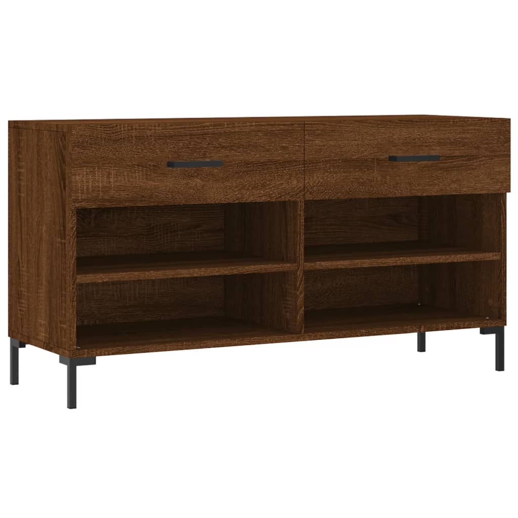 Canapé de chaussure vidaxl 102x35x55 cm en bois de bois de bois de chêne sonoma coloré