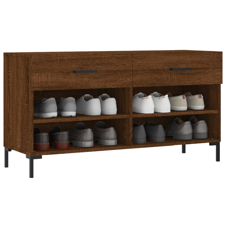 Canapé de chaussure vidaxl 102x35x55 cm en bois de bois de bois de chêne sonoma coloré