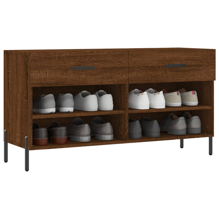 Canapé de chaussure vidaxl 102x35x55 cm en bois de bois de bois de chêne sonoma coloré