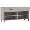 Canapé à chaussures Vidaxl 102x35x55 cm en bois de bois de bois de chêne Gris sonoma