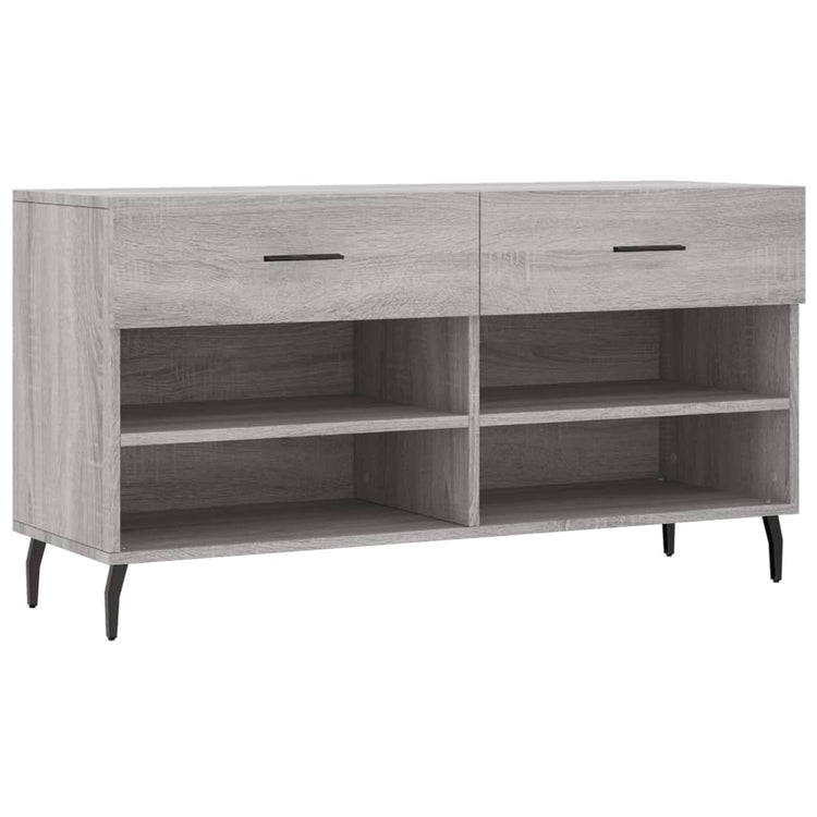 Canapé à chaussures Vidaxl 102x35x55 cm en bois de bois de bois de chêne Gris sonoma