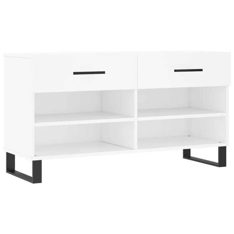Canapé de chaussure vidaxl 102x35x55 cm en bois transformé blanc