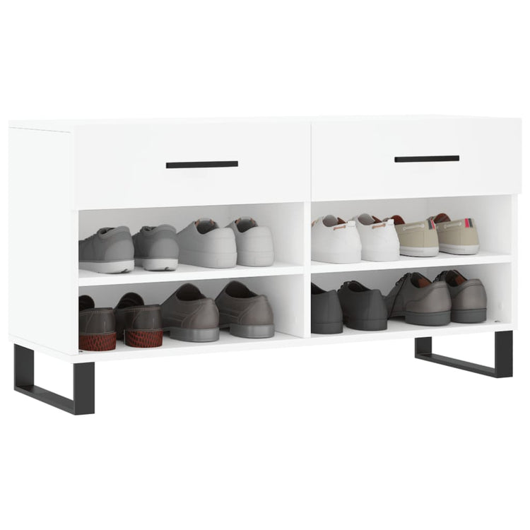 Canapé de chaussure vidaxl 102x35x55 cm en bois transformé blanc