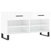 Canapé à chaussures vidaxl 102x35x55 cm bois transformé en bois haut brillant blanc - afbeelding 2