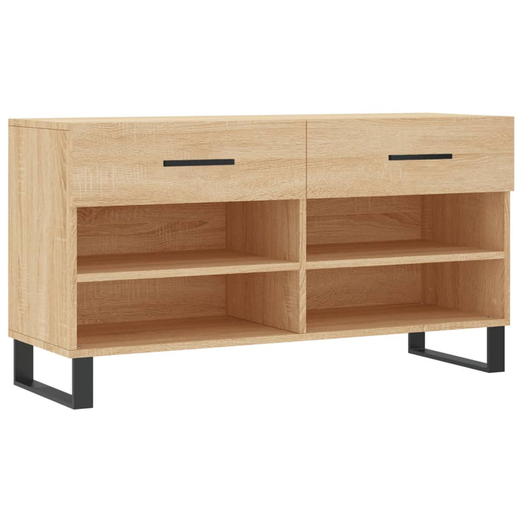 Canapé de chaussure vidaxl 102x35x55 cm en bois de bois de bois de chêne sonoma coloré