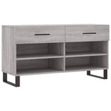 Canapé à chaussures Vidaxl 102x35x55 cm en bois de bois de bois de chêne Gris sonoma - afbeelding 2