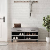 Canapé à chaussures Vidaxl 102x35x55 cm en bois de bois de bois de chêne Gris sonoma - afbeelding 1