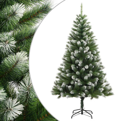 Vidaxl kunstkerstboom avec des charnières et neige 150 cm