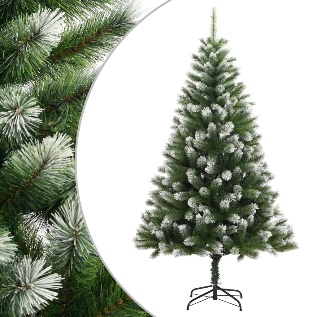 Vidaxl kunstkerstboom avec des charnières et neige 180 cm