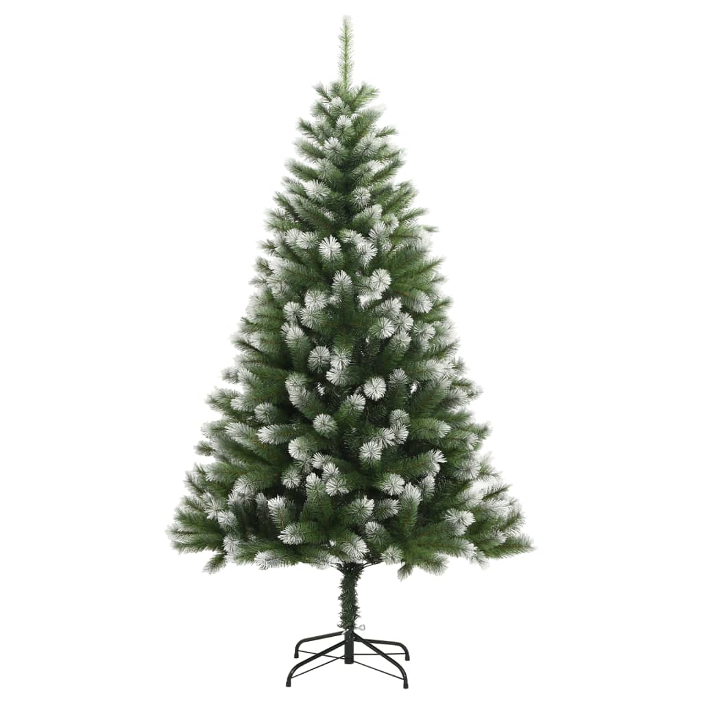 Vidaxl kunstkerstboom avec des charnières et neige 180 cm
