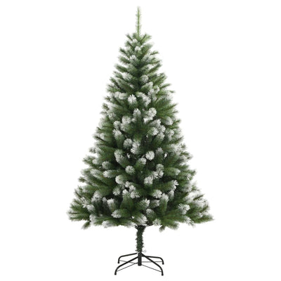 Vidaxl kunstkerstboom avec des charnières et neige 180 cm