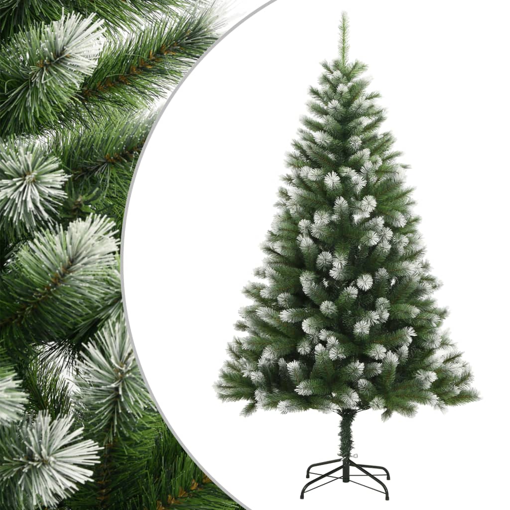 Vidaxl kunstkerstboom avec des charnières et neige 210 cm