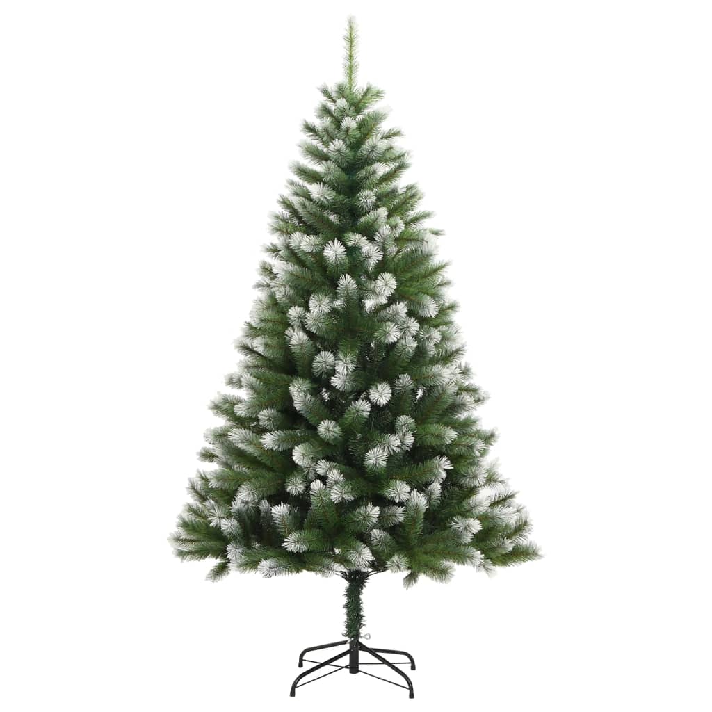 Vidaxl kunstkerstboom avec des charnières et neige 210 cm