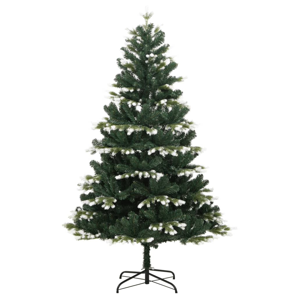 Vidaxl kunstkerstboom avec des charnières et neige 120 cm