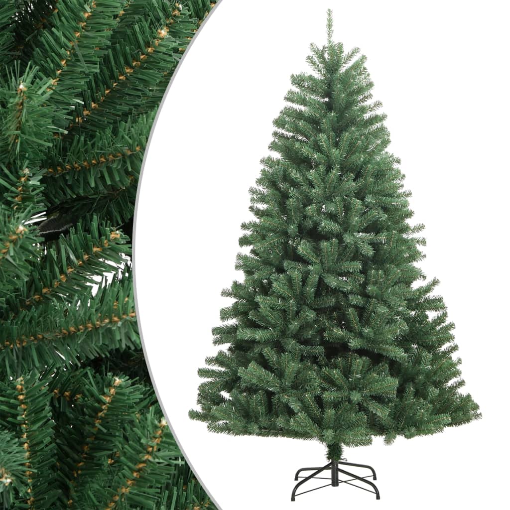 Vidaxx sapin de Noël artificiel avec charnières et standard 210 cm vert