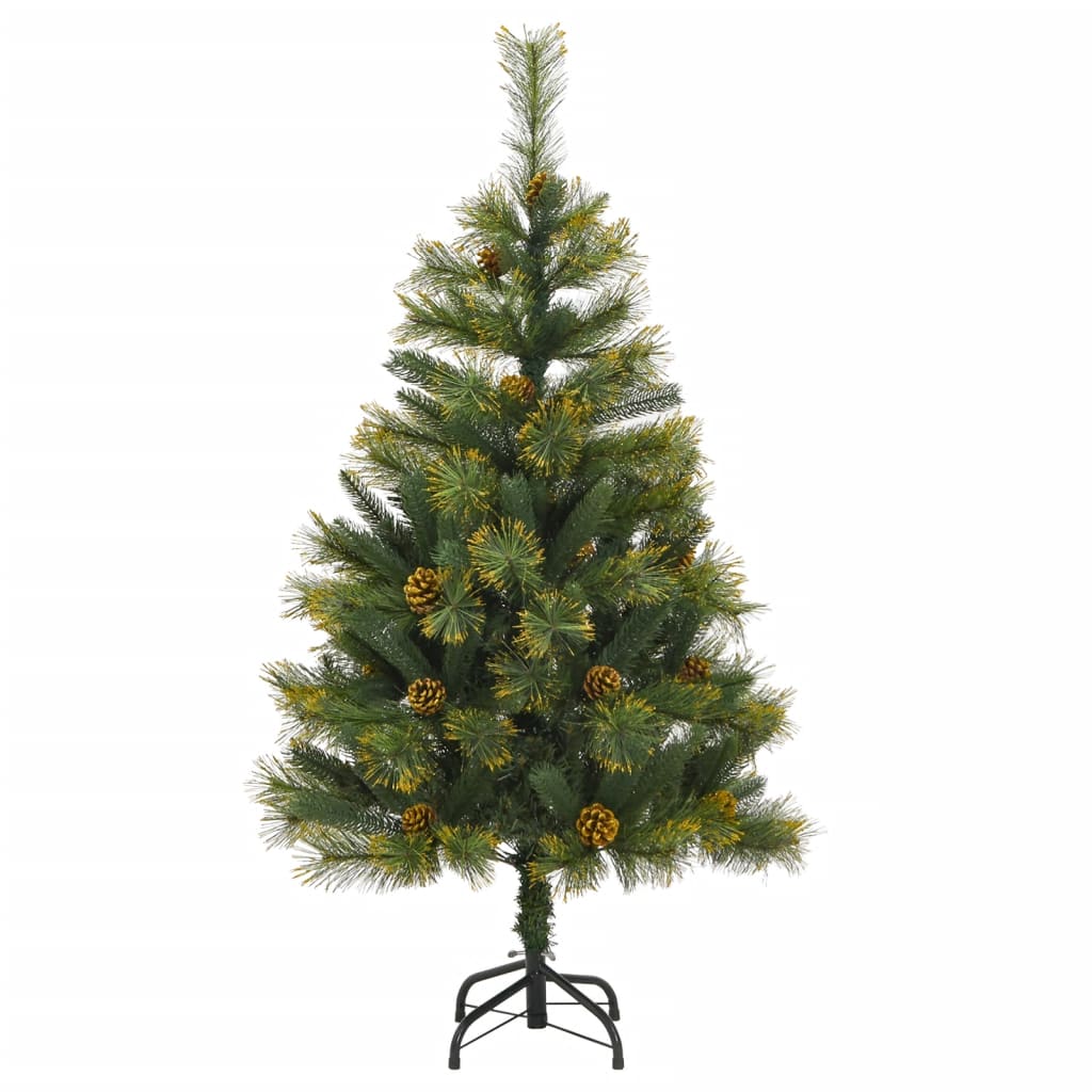 Vidaxl Kunstkerstboom avec des charnières et des cônes de pin 120 cm