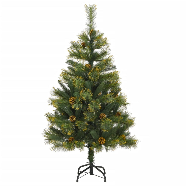 Vidaxl Kunstkerstboom avec des charnières et des cônes de pin 120 cm