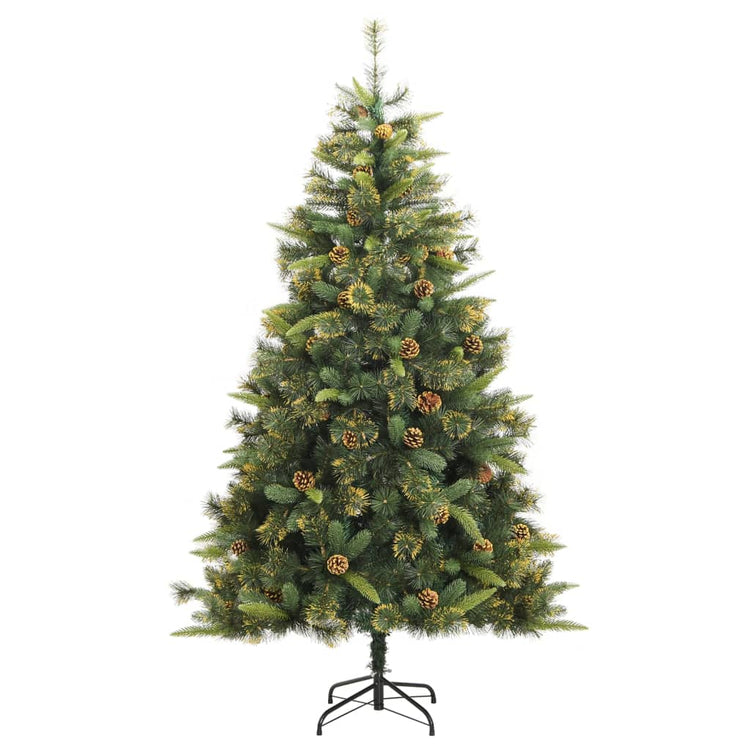 Vidaxl Kunstkerstboom avec des charnières et des cônes de pin 180 cm