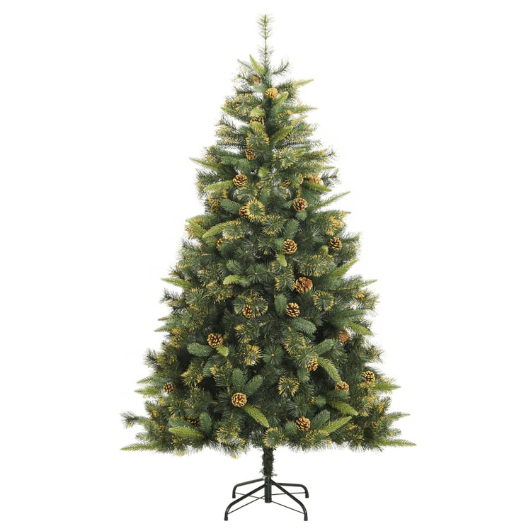 Vidaxl Kunstkerstboom avec des charnières et des cônes de pin 240 cm