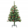 Vidaxl kunstkerstboom avec charnières pins et baies 120 cm