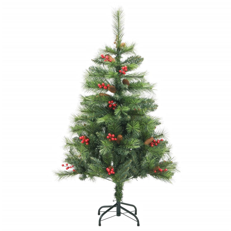 Vidaxl kunstkerstboom avec charnières pins et baies 120 cm