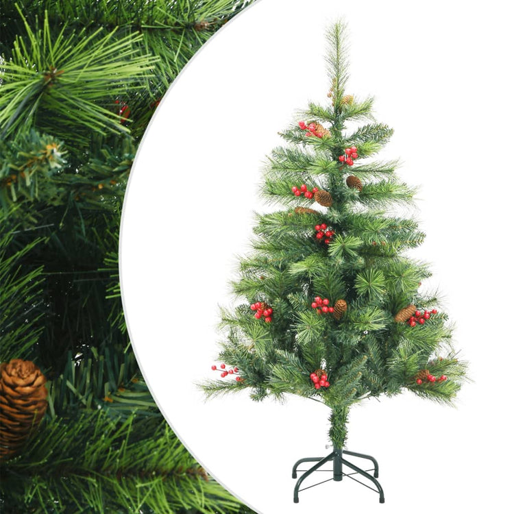 Vidaxl kunstkerstboom avec charnières pins et baies 150 cm
