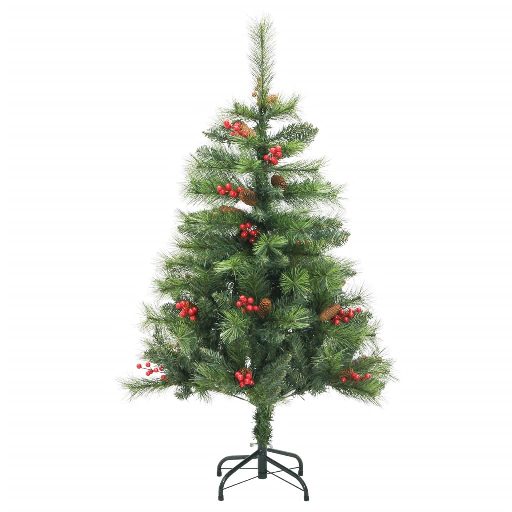 Vidaxl kunstkerstboom avec charnières pins et baies 150 cm