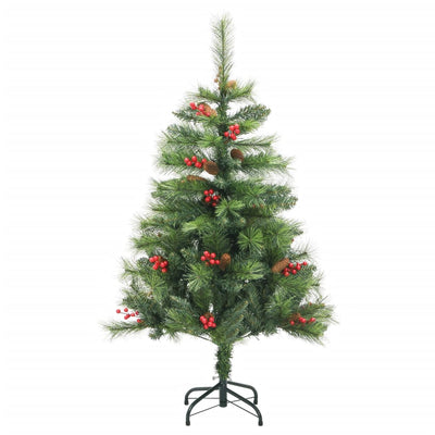 Vidaxl kunstkerstboom avec charnières pins et baies 150 cm