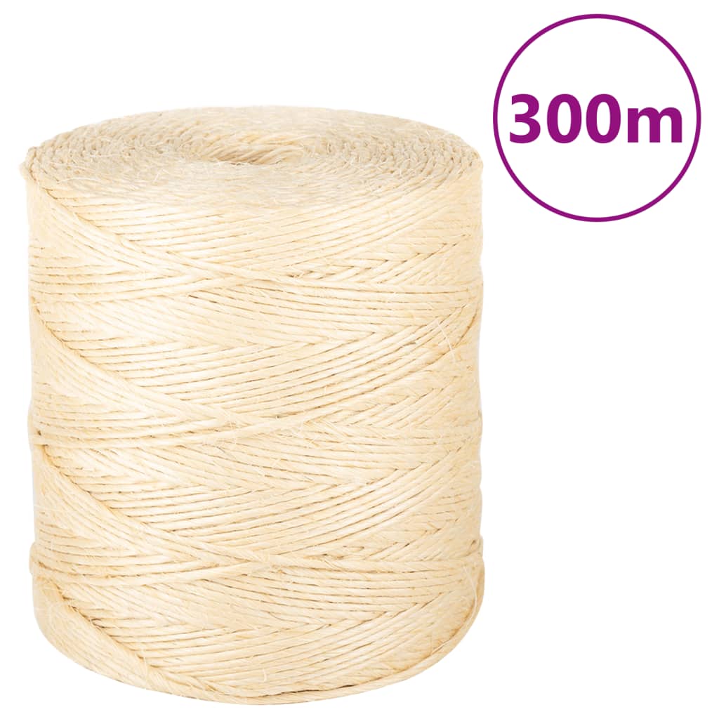 Corde vidaxl 2 mm 300 m 100% sisal