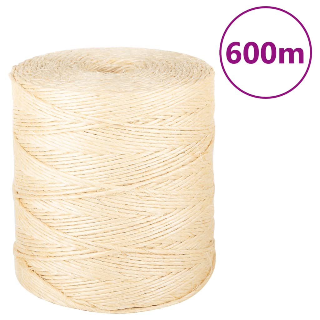 Corde vidaxl 2 mm 600 m 100% sisal