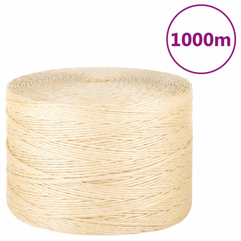Corde vidaxl 3 mm 1000 m 100% sisal