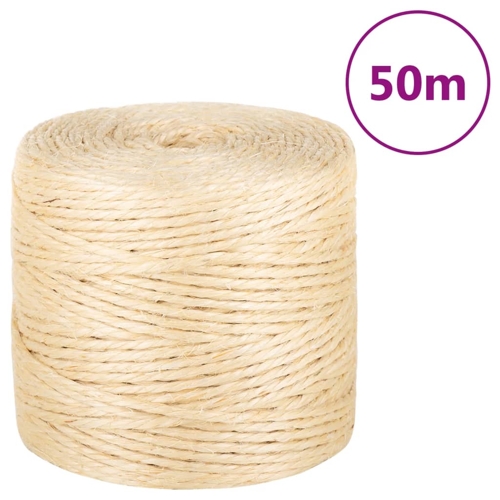 Corde vidaxl 4 mm 50 m 100% sisal