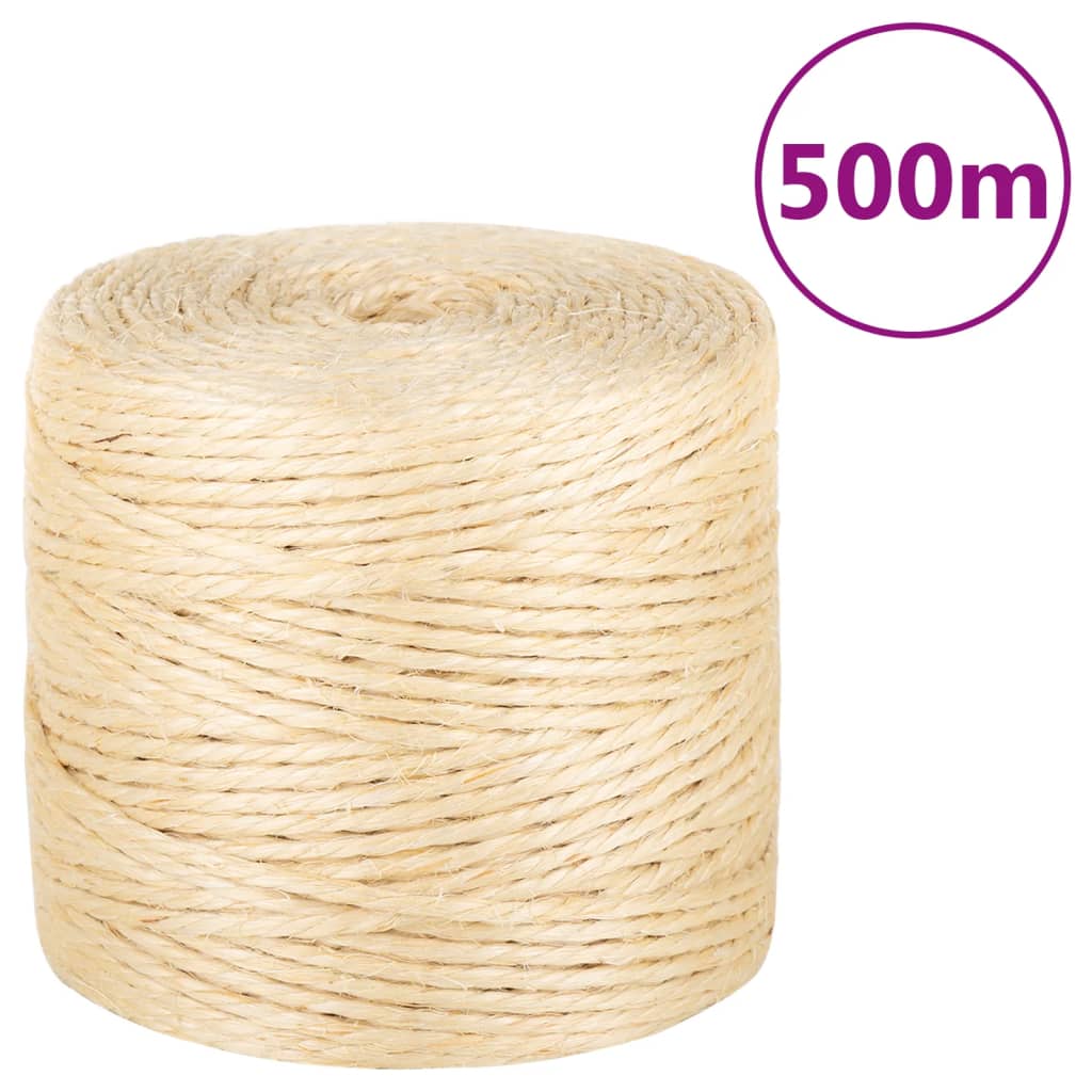 Corde vidaxl 4 mm 500 m 100% sisal
