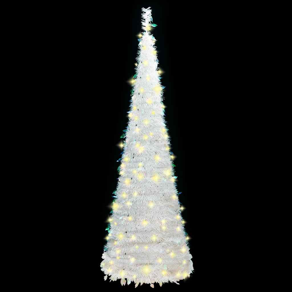 Vidaxl kunstkerstboom pop-up 200 LEDS 210 cm blanc