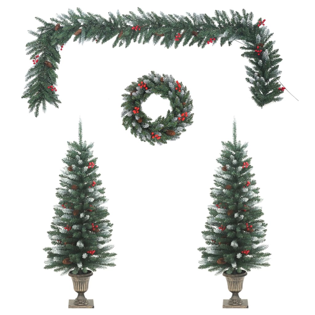 Vidaxl 4 pièces de décoration de porte de Noël PVC