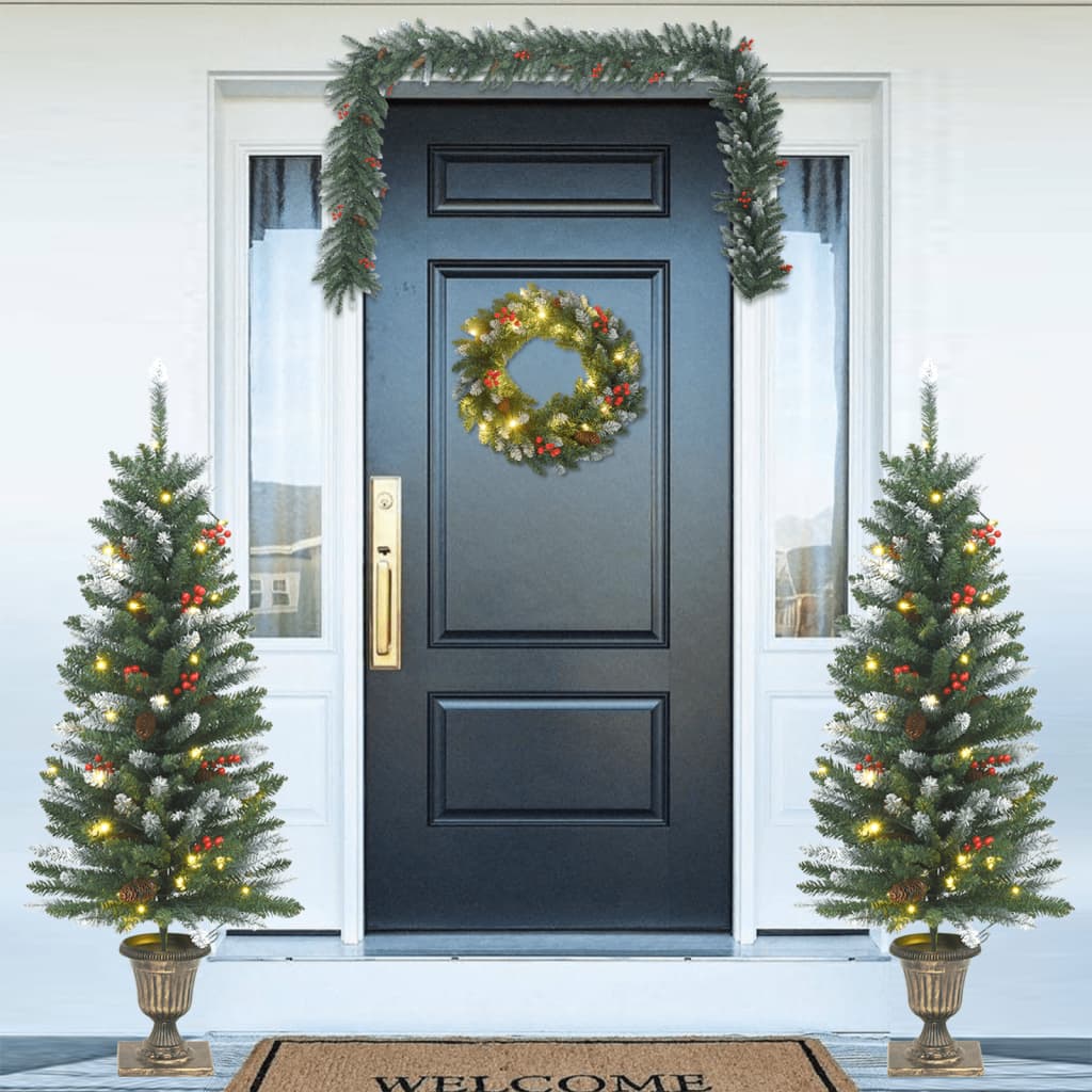 Vidaxl 4 pièces de décoration de porte de Noël PVC