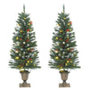 Vidaxl arbres de Noël artificiels 2 st 100 LEDS 120 cm vert