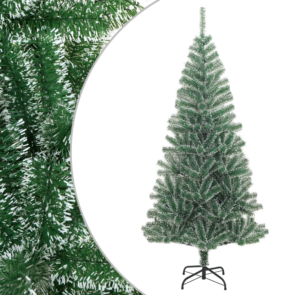 Vidaxl kunstkerstboom avec neige de 210 cm vert