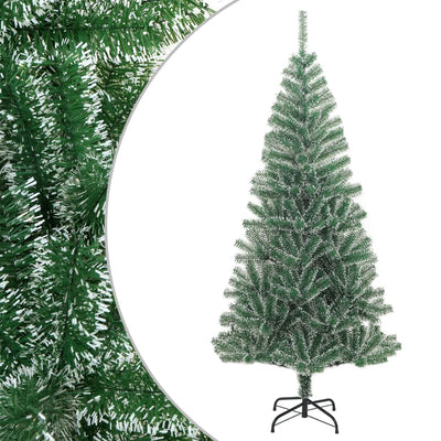 Vidaxl kunstkerstboom avec neige de 210 cm vert