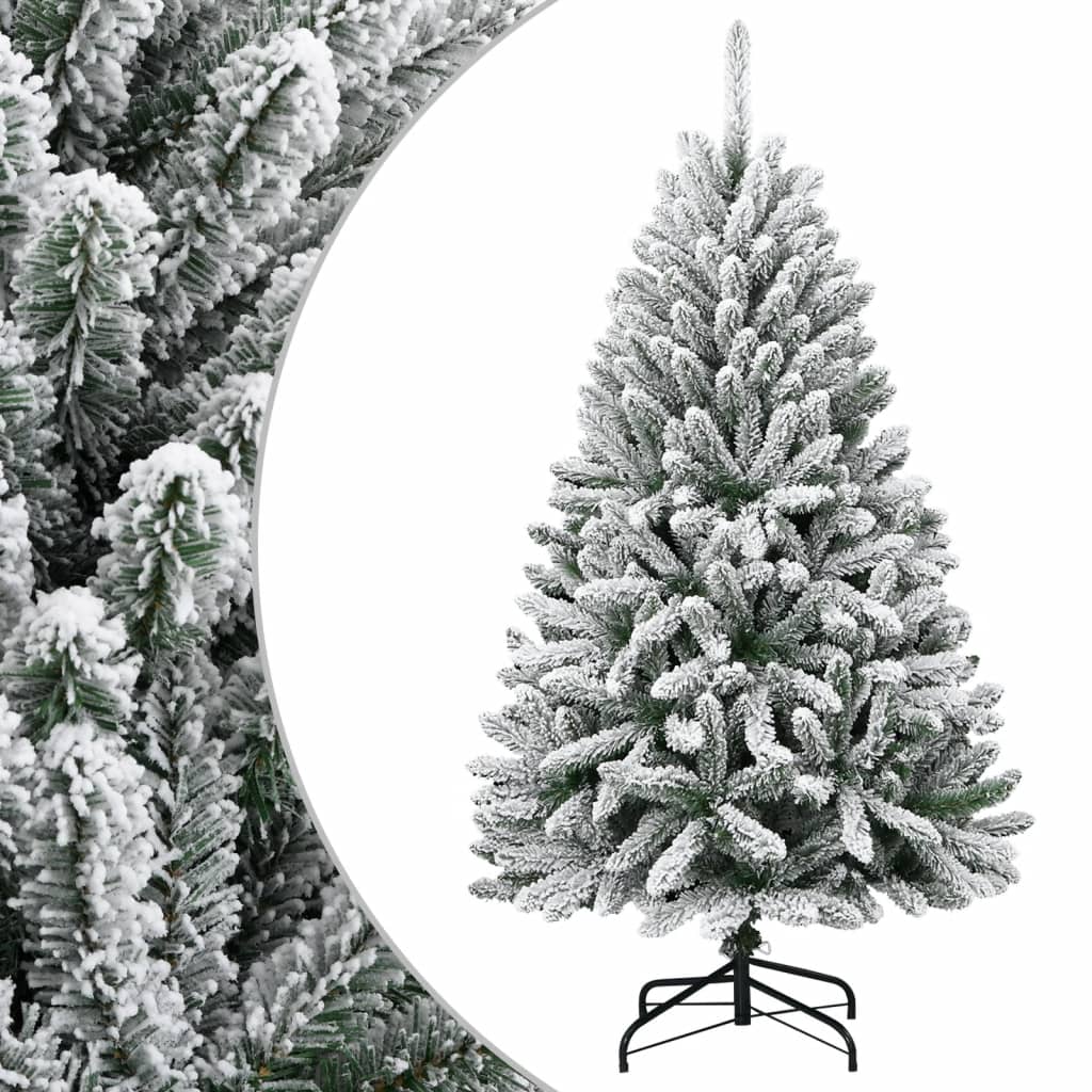 Vidaxl kunstkerstboom avec des charnières et neige 120 cm