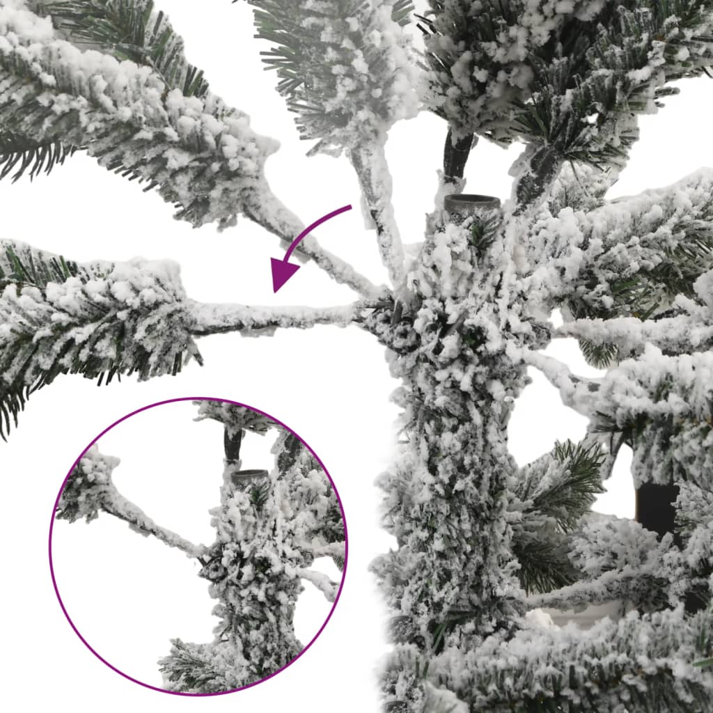 Vidaxl kunstkerstboom avec des charnières et neige 120 cm