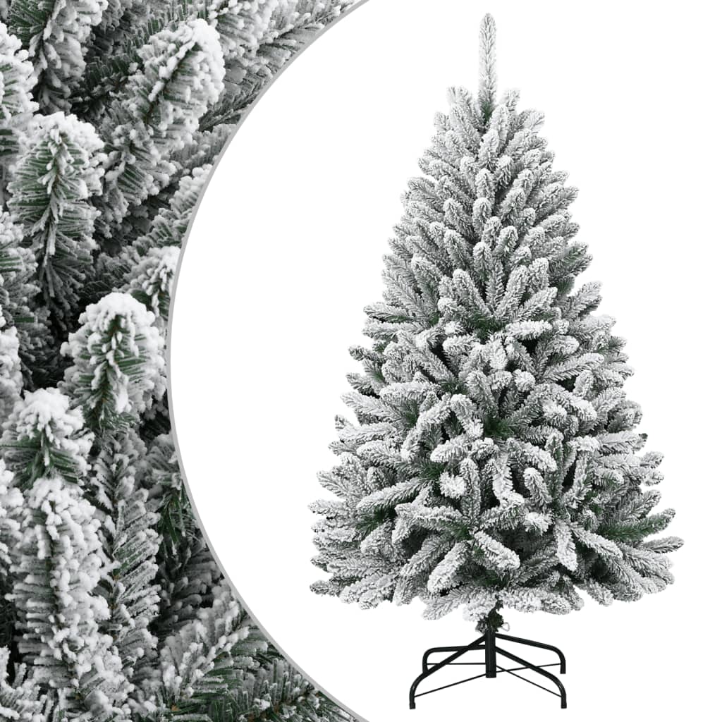 Vidaxl kunstkerstboom avec des charnières et neige 150 cm
