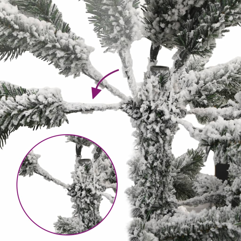 Vidaxl kunstkerstboom avec des charnières et neige 150 cm