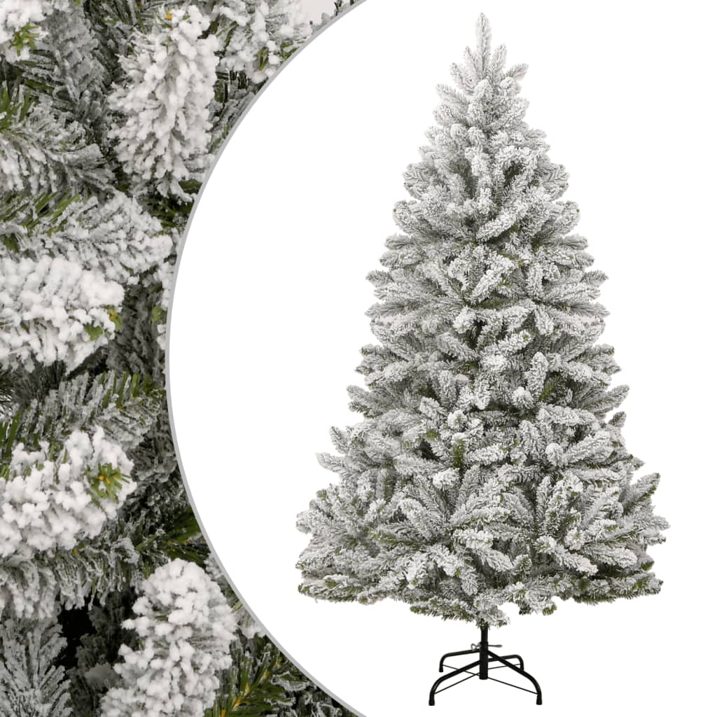 Vidaxl kunstkerstboom avec des charnières et neige 180 cm