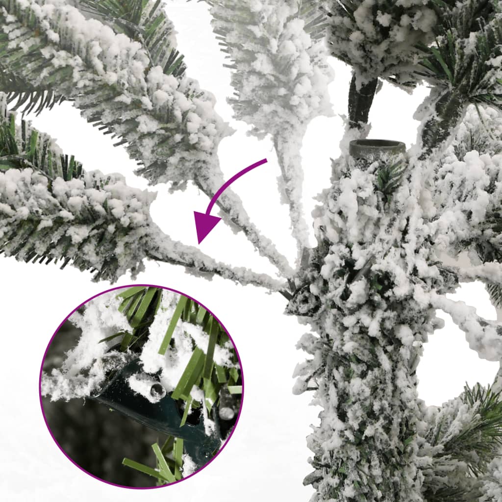 Vidaxl kunstkerstboom avec des charnières et neige 180 cm