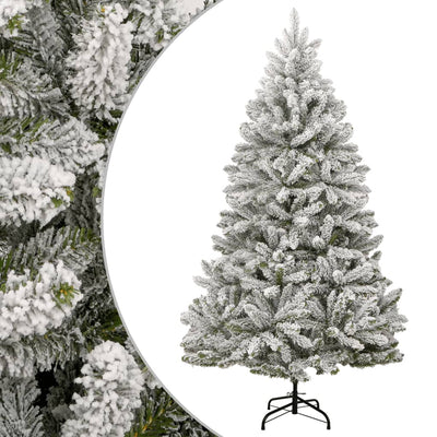 Vidaxx sapin de Noël artificiel avec charnières et neige 210 cm